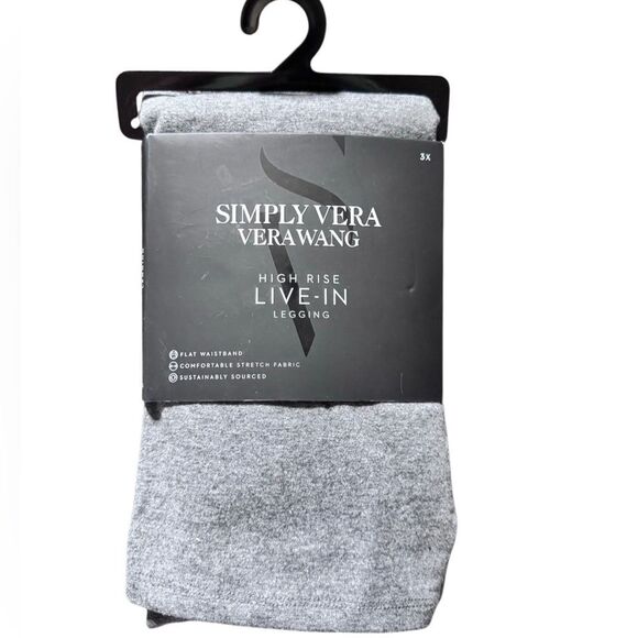 NWT – Simply Vera Vera Wang Women’s High Rise Leggings Gray, Plus Size 3X - Picture 1 of 5